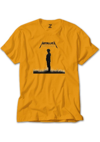 Metallica Master Of Puppets Metal Soldier Sarı Tişört