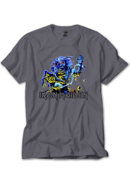 Iron Maiden Sleeve Gri Tişört