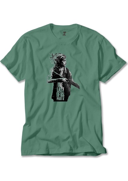 The Last Of Us 2 Ellie Siluet Yeşil Tişört