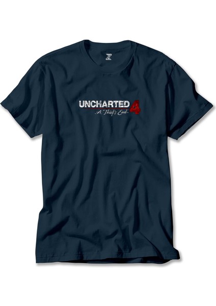 Uncharted 4 Logo Lacivert Tişört