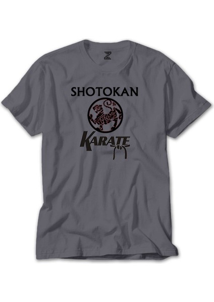 Shotokan Karate Logo Gri Tişört