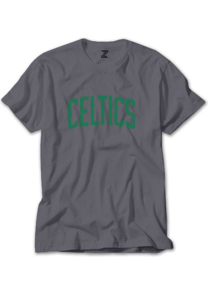 Boston Celtics Yazı Gri Tişört