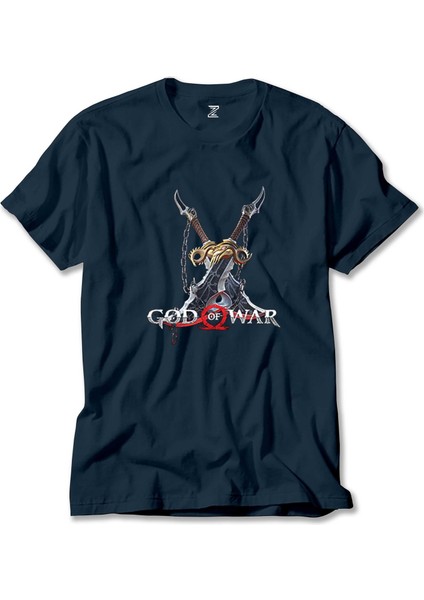 God Of War Kratos Kılıçları Lacivert Tişört