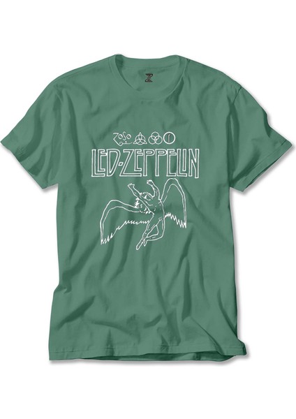 LED Zeppelin Zoso Icarus Yeşil Tişört