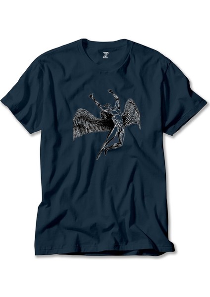 LED Zeppelin Icarus Angel Lacivert Tişört