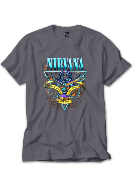 Nirvana Poster Gri Tişört