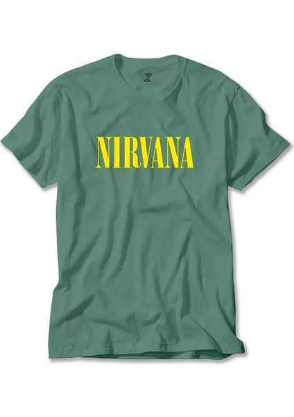 Nirvana Yazı Sarı Yeşil Tişört