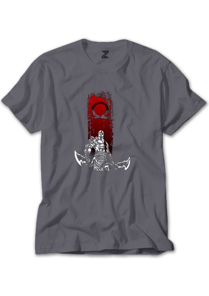 God Of War Kratos Logo Gri Tişört