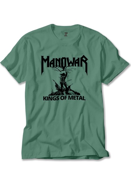 Manowar Kings Of Metal Black Yeşil Tişört