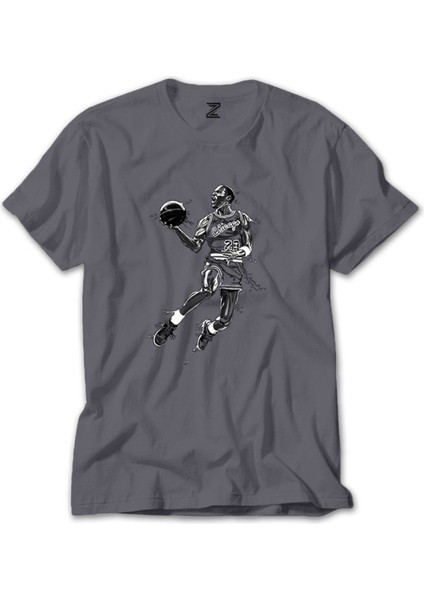 Michael Jordan Black Gri Tişört
