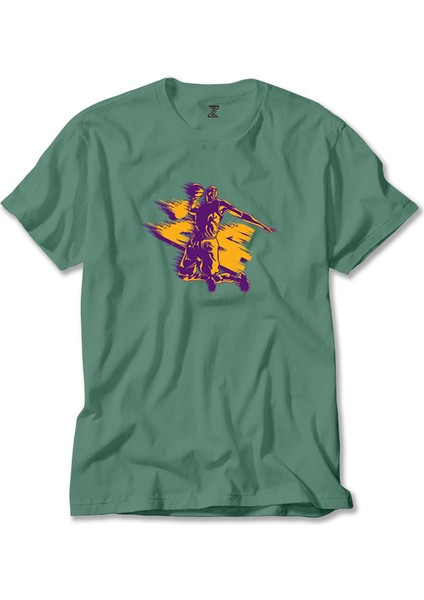 Kobe Bryant Silhouette Yeşil Tişört