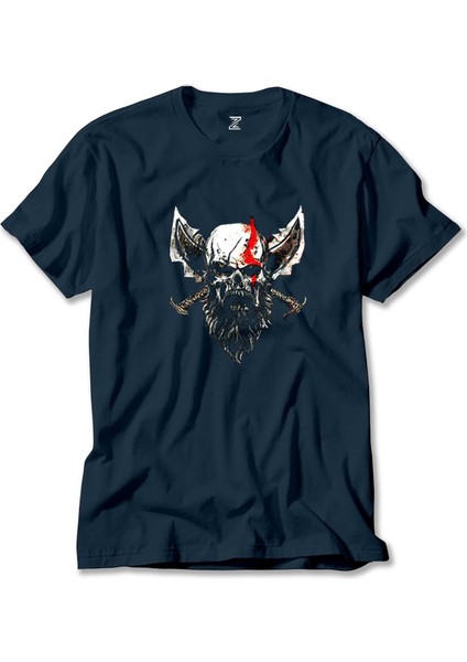 God Of War Skull Kratos Lacivert Tişört