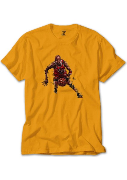 Micheal Jordan 23 Silhouette Sarı Tişört