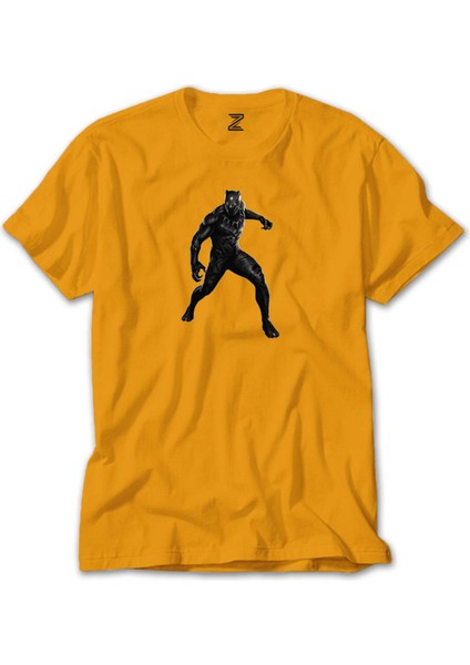 Black Panter Silhouette Sarı Tişört