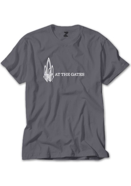 At The Gates Logo 2 Gri Tişört