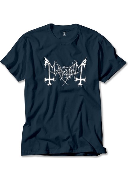 Mayhem Logo Lacivert Tişört