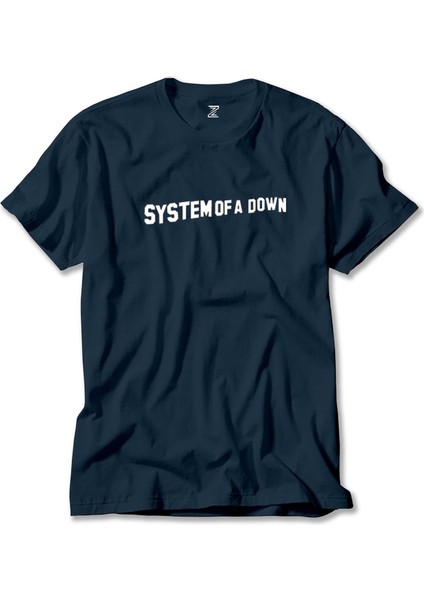 System Of A Down Yazı Lacivert Tişört