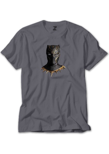 Black Panter Face Gri Tişört