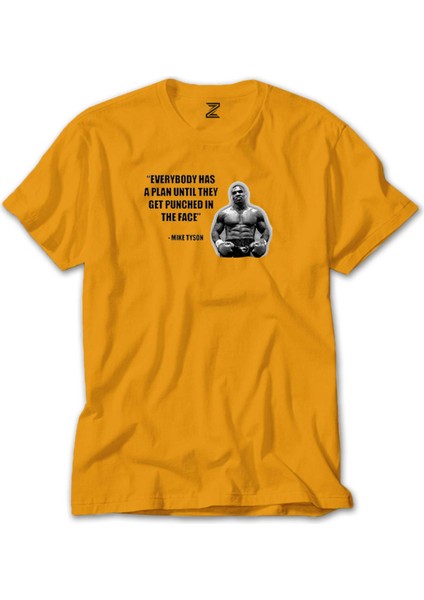 Mike Tyson Fighter Quote Sarı Tişört