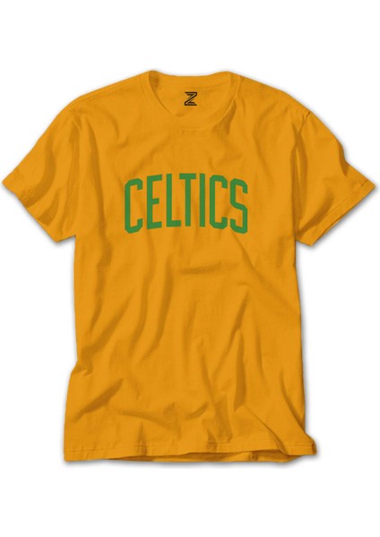 Boston Celtics Yazı Sarı Tişört