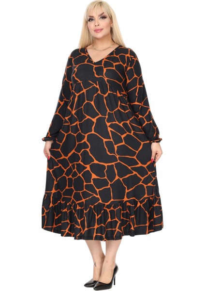 Butik Kışlık Robalı Yumoş Uzun Kollu Siyah Taş Desenli Elbise fırsatları