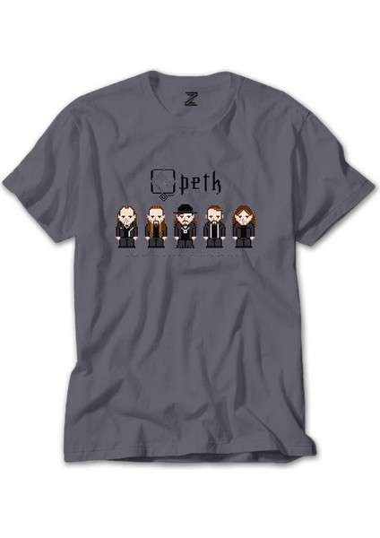 Opeth Group Animation Gri Tişört
