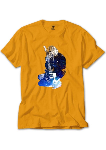 Nirvana Kurt Cobain Galaksi Sarı Tişört