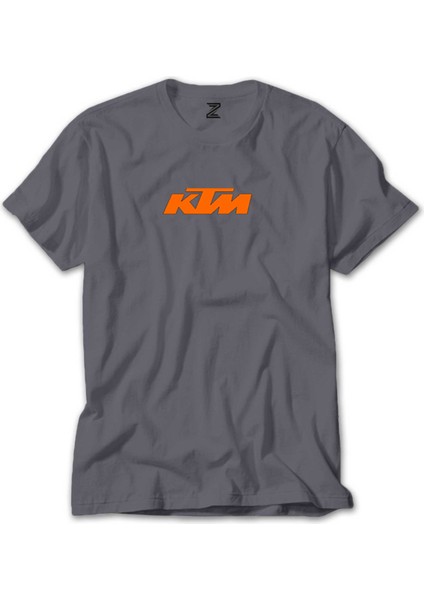 Ktm Motorcycle Orange Logo Gri Tişört