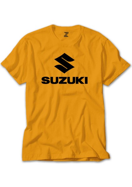 Suzuki Logo Text Black Sarı Tişört