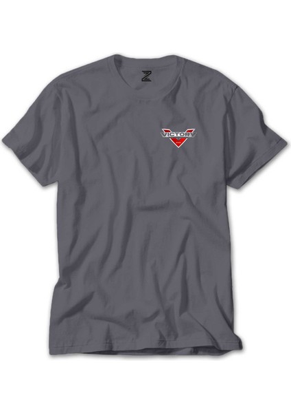 Victory Motorcycles Logo Gri Tişört
