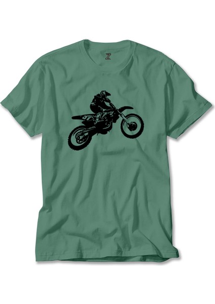 Motokros Endurocross Yeşil Tişört