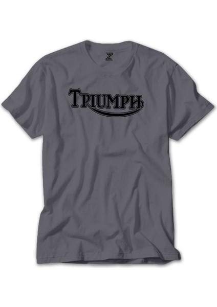 Triumph Motorcycles Logo Gri Tişört
