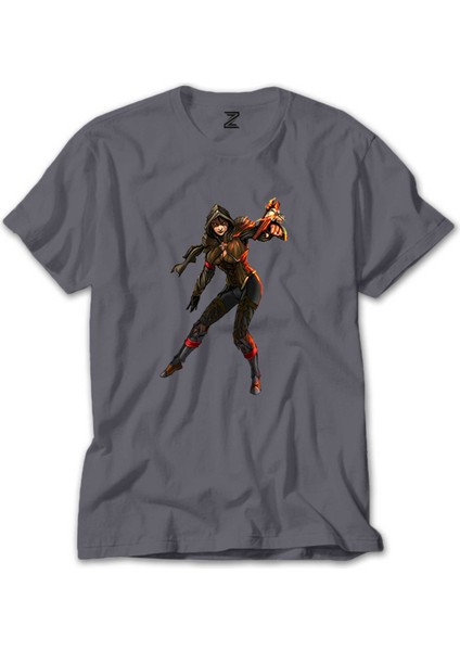Diablo 3 Female Demon Hunter Gri Tişört