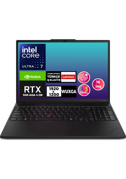 Mws Thinkpad P16S G3 Ultra 7 155H 48GB 1tb SSD 4 GB Rtx 500 16" Wuxga W11P 21KTS39RTX 019