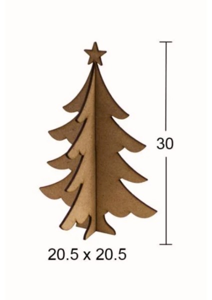 Ahşap Mdf Yılbaşı Dekoratif Ağaç Yılbaşı Ağacı