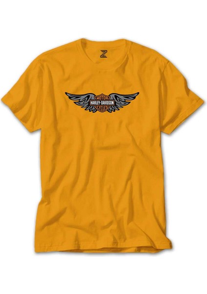 Harley Davidson Wings Sarı Tişört