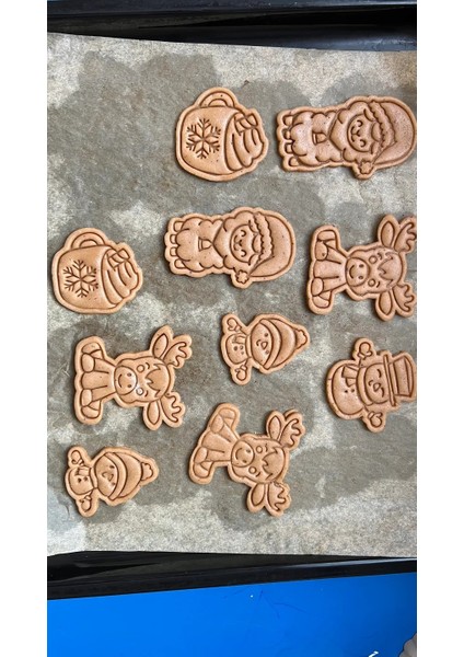 5'li Christmas Kurabiye Kalıbı / Yılbaşı Kurabiye Kalıbı Kurabiye Kardan Adam Çam Ağacı Noel Baba modelleri