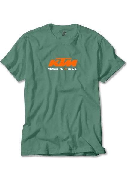 Ktm Ready To Race Text Yeşil Tişört