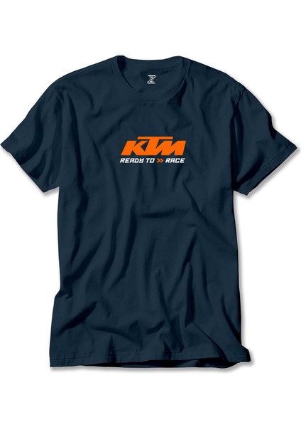Ktm Ready To Race Text Lacivert Tişört