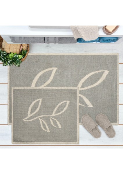 Soft Nemi 2'li Banyo Paspası - Gri - 60 x 100 cm + 50 x 60 cm