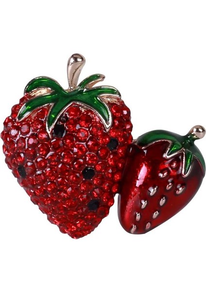 Tatlı Çilekler Taşlı Kadın Broş Yaka Iğnesi modelleri