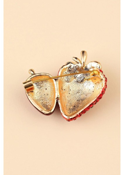 Tatlı Çilekler Taşlı Kadın Broş Yaka Iğnesi indirimleri