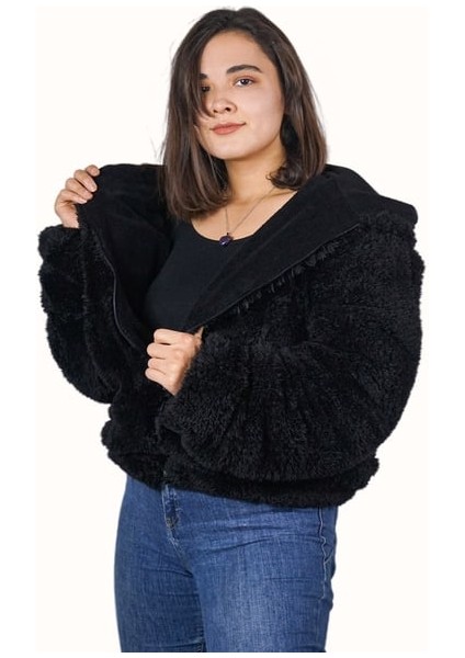 Özgüner Oyuncak Ayıcı Oyuncak Kadın Fermuarlı Peluş Ceket