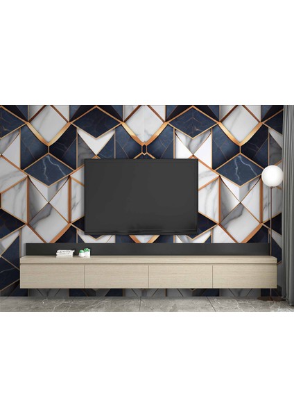 Siyah Beyaz 3 Boyutlu Mermer Temalı Duvar Kağıdı modelleri