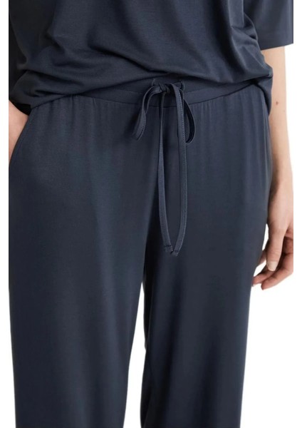 Yumuşak Dokulu Kapri Kol Kadın Pijama Takım 9111