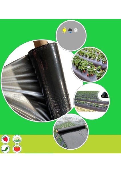 Malç Naylonu, 1500 Metre, 80 Mikron 130 cm Malç Naylonu, Çilek Malç Naylonu, Sebze Malç Naylonu, Malç Örtüsü