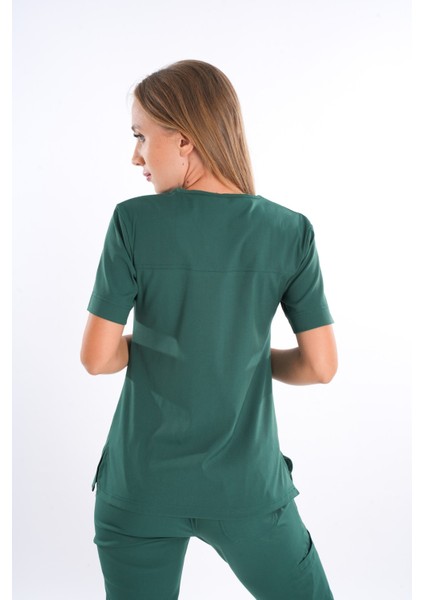 Business Model Soft Likra Ördek Başı Yeşili Doktor Hemşire Hastane Scrubs Üniforma Takımı modelleri