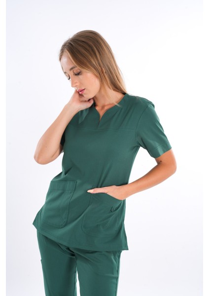 Business Model Soft Likra Ördek Başı Yeşili Doktor Hemşire Hastane Scrubs Üniforma Takımı fiyatları