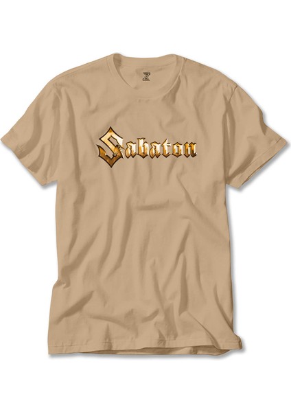Sabaton Logo Gold Krem Tişört