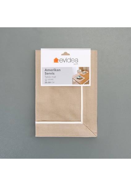Soft Biyeli 2'li Amerikan Servis - Bej - 35X50 cm